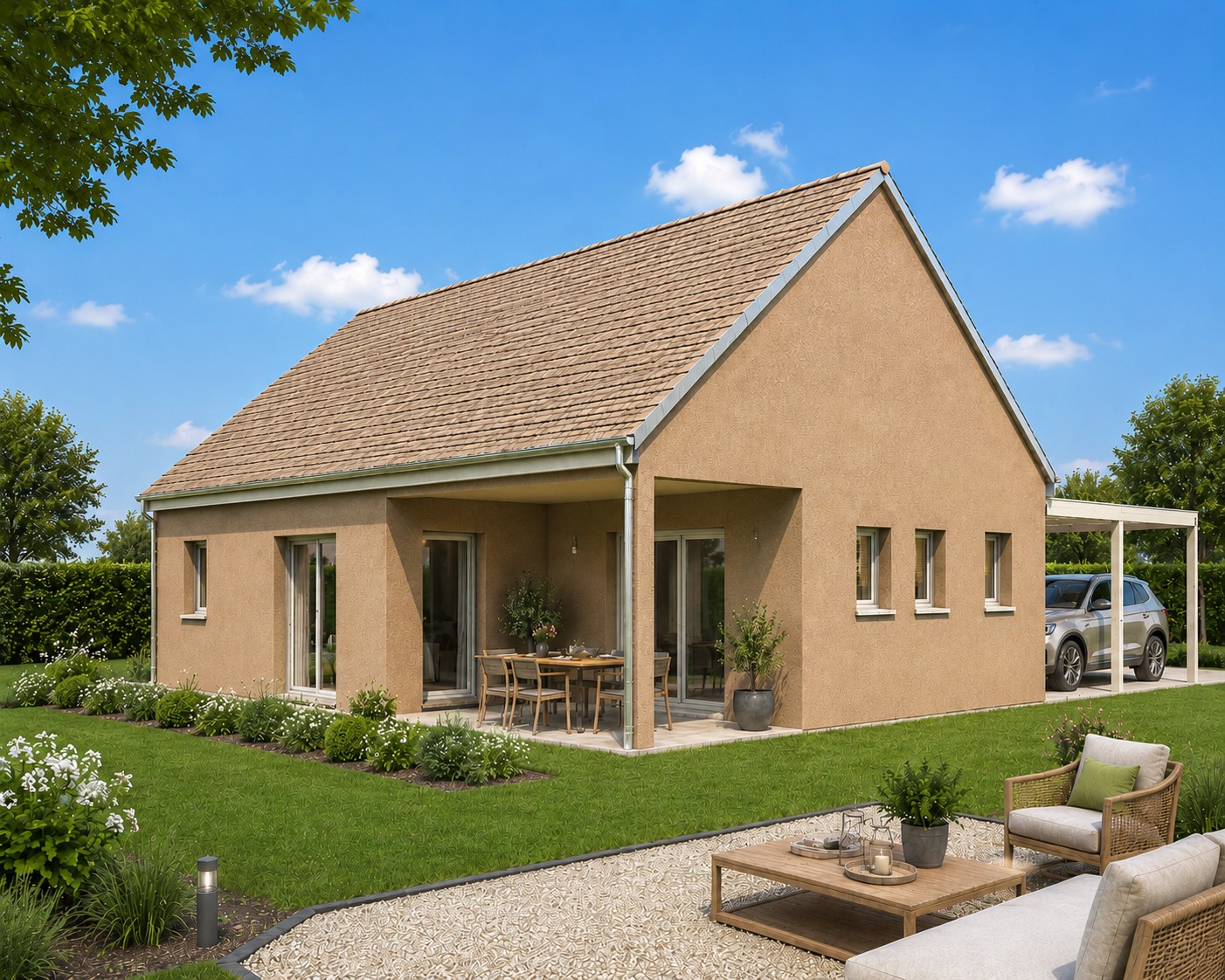 Maison + Terrain à Allériot (71) – Terrain prêt à bâtir avec permis de construire obtenu