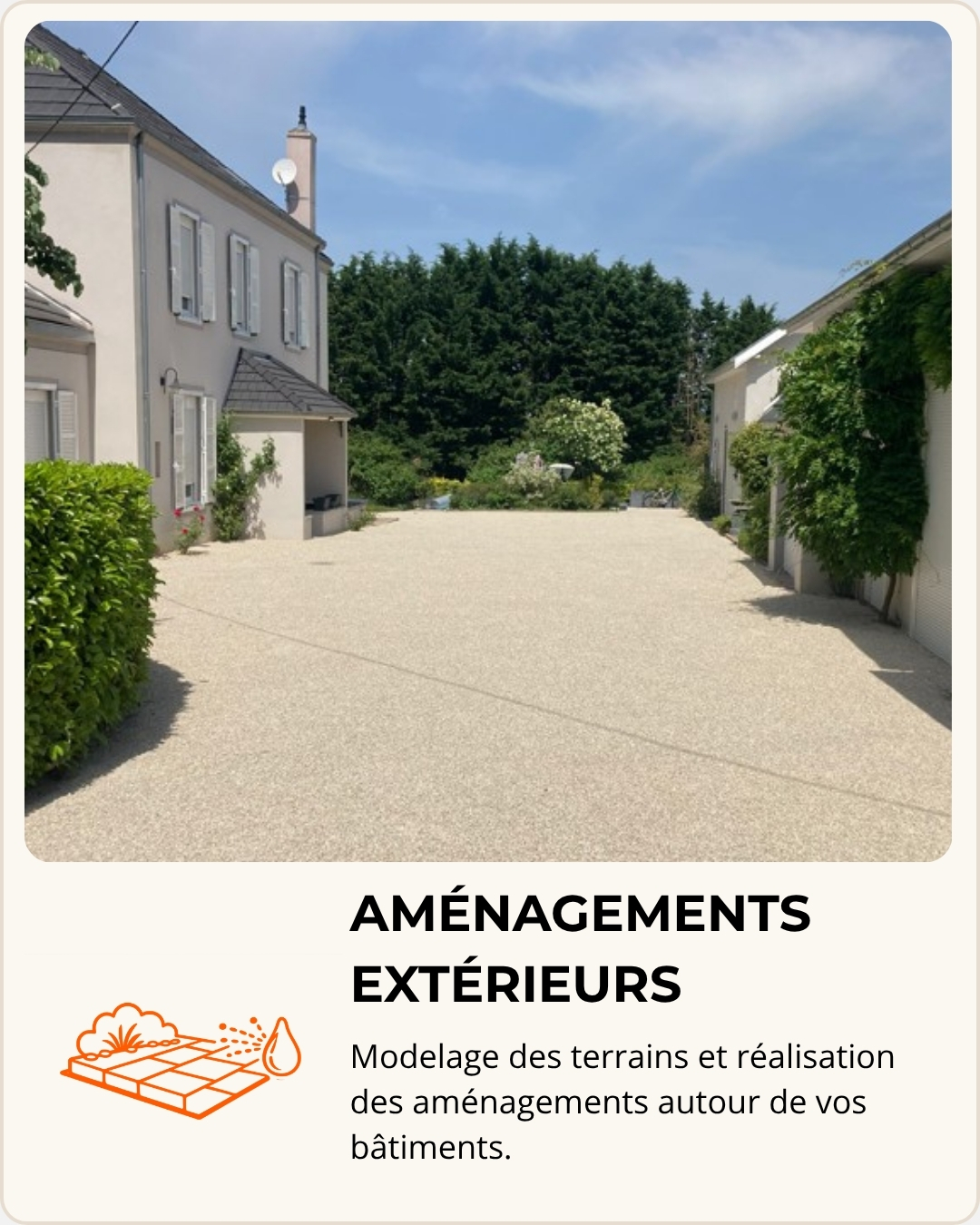 Aménagement extérieur et cour réalisés par Grosne Entreprise