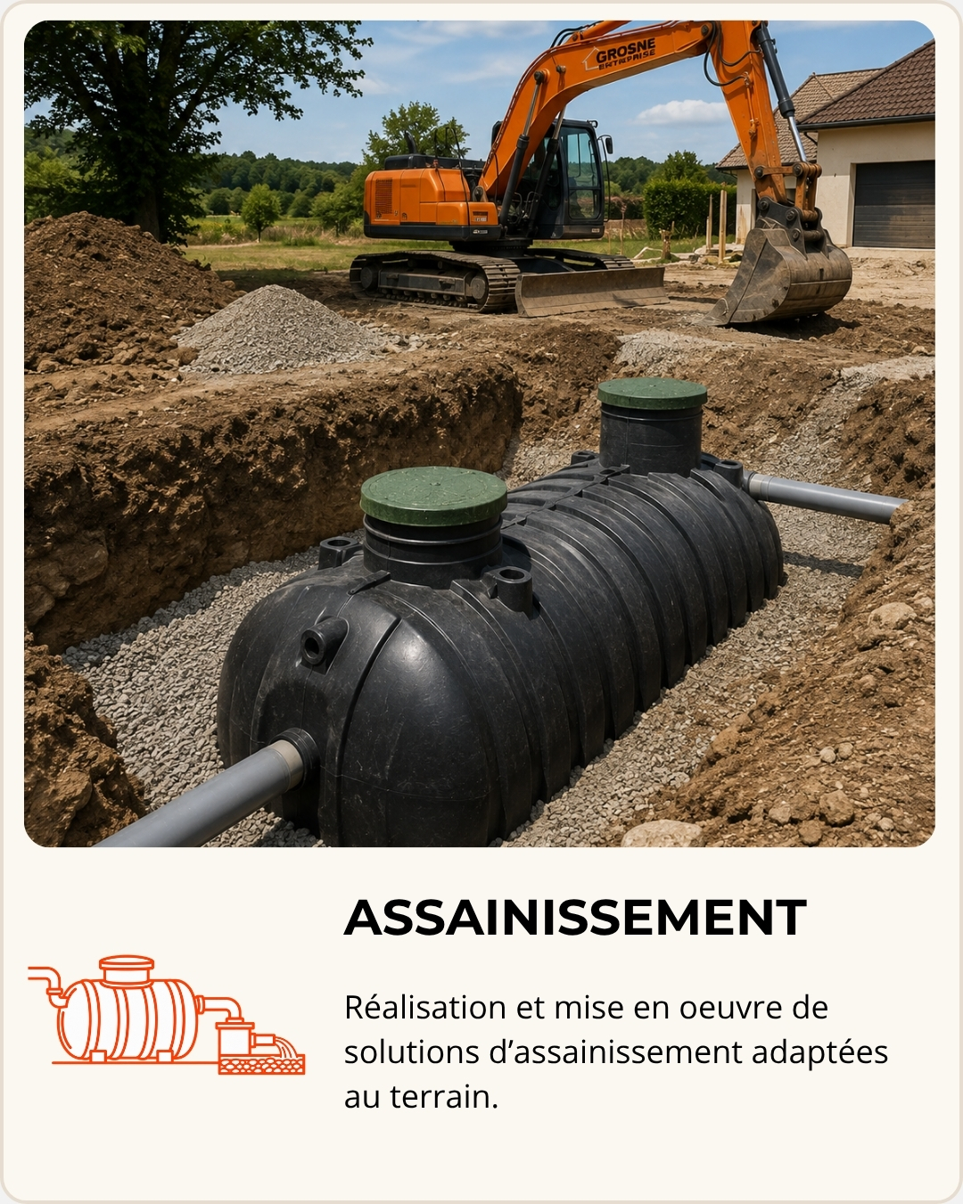 Installation d’un système d’assainissement par Grosne Entreprise