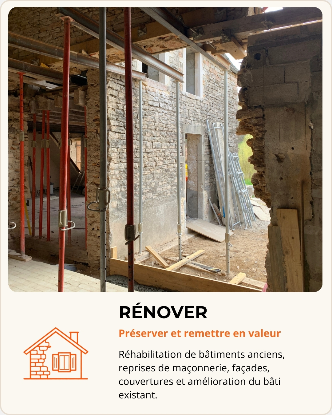 Rénovation d’un bâtiment ancien en pierre par Grosne Entreprise