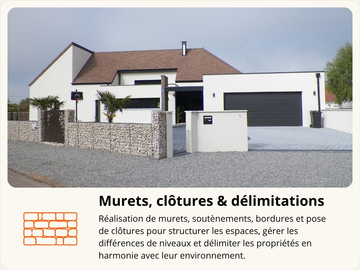 Murets, clôtures et aménagement de l’entrée d’une maison
