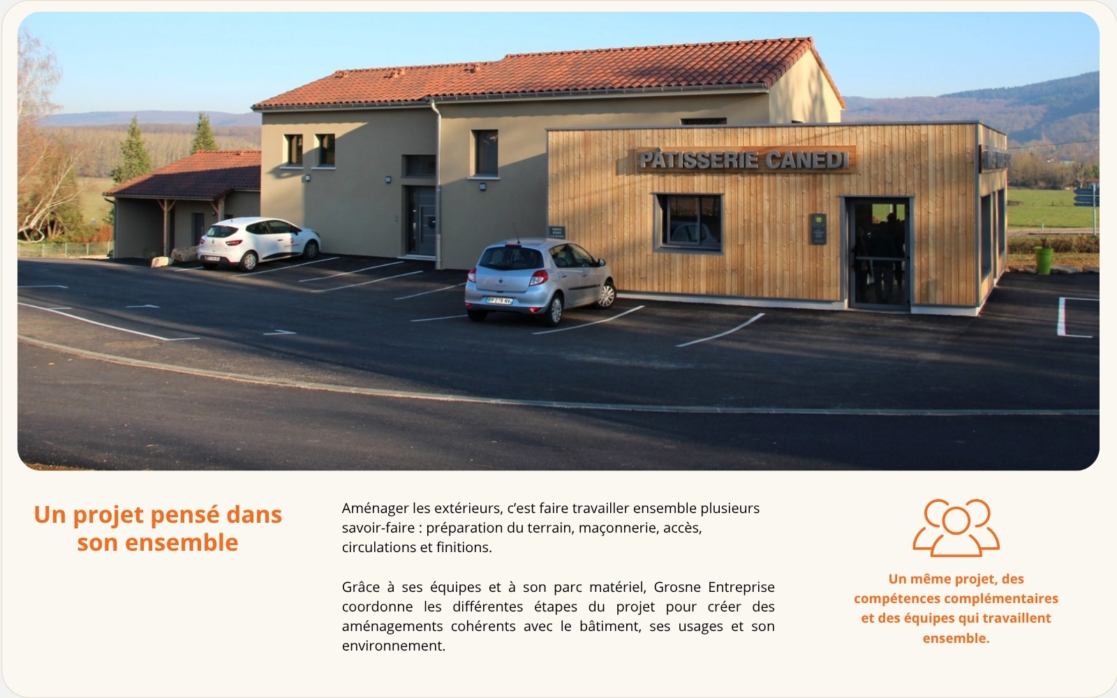 Aménagement des accès et du parking d’un bâtiment professionnel – Grosne Entreprise