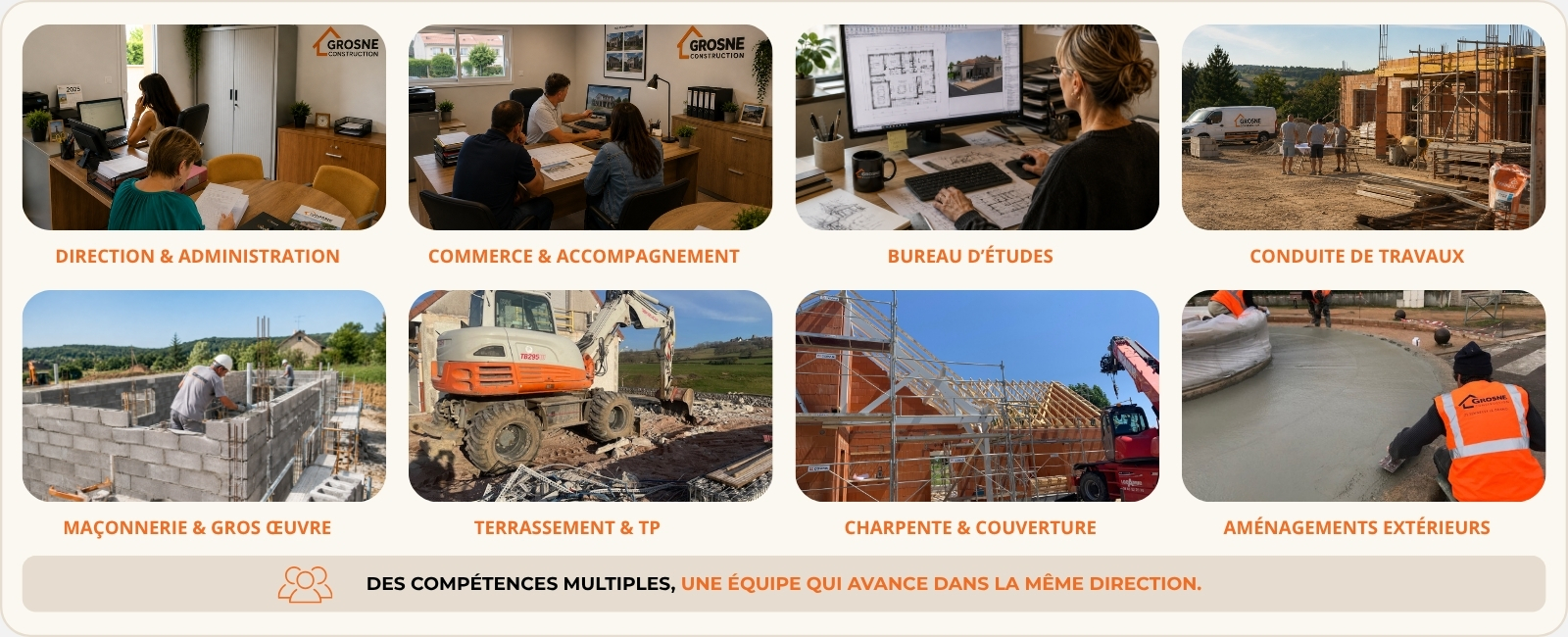 Équipe et métiers de Grosne Entreprise en Saône-et-Loire