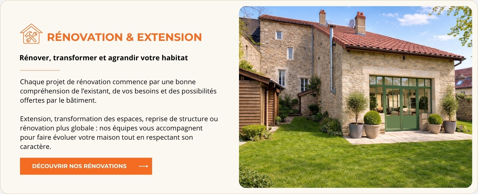 Projet de rénovation et extension d’une maison en pierre